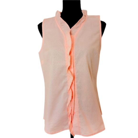 Banana Republic Factory Tops - NEW Banana Republic Factory Ruffle Cottagecore Sleeveless Blouse Sz 6 NWT